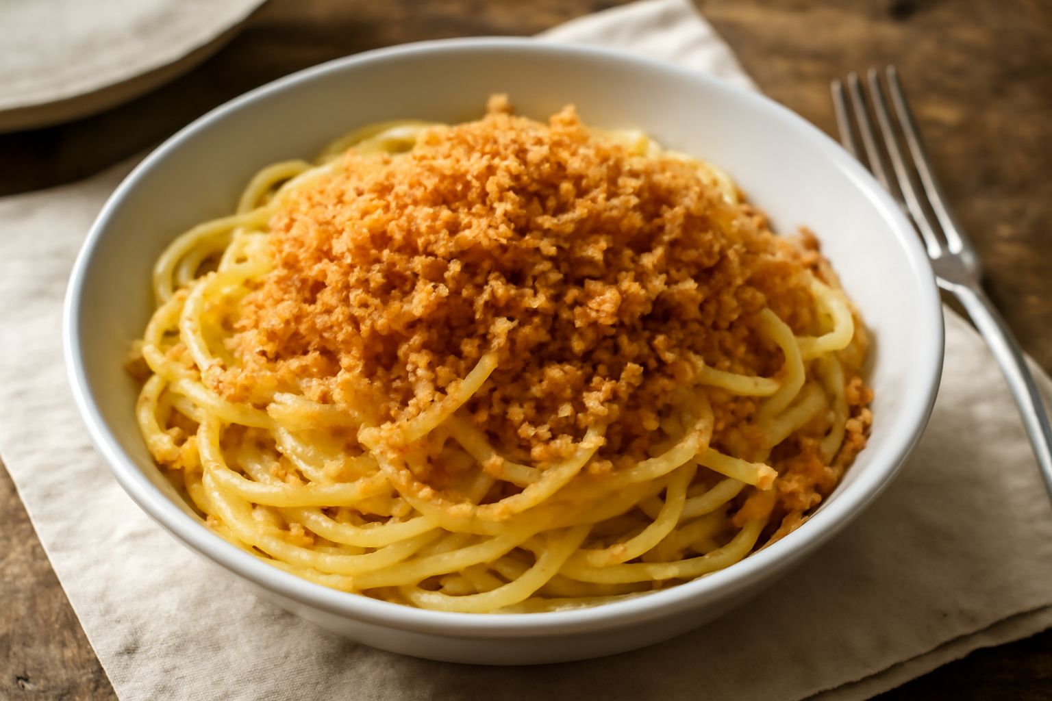 Pasta ca' pangrattato tostato