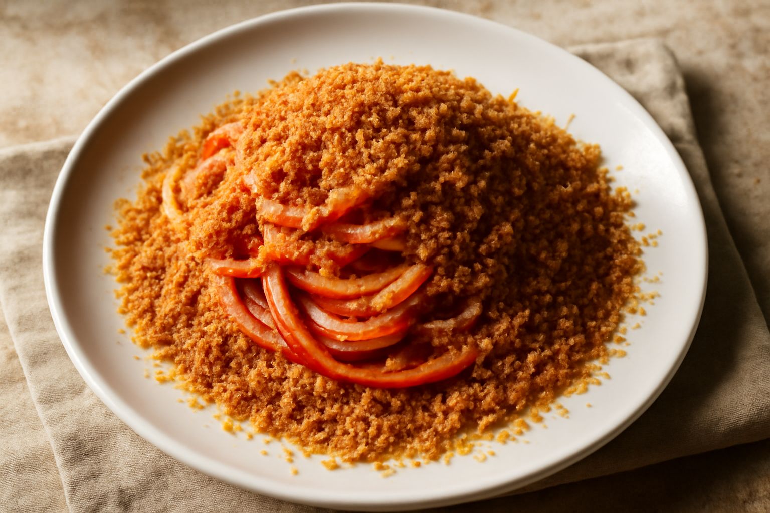 Pasta ca' pummarola e mollica
