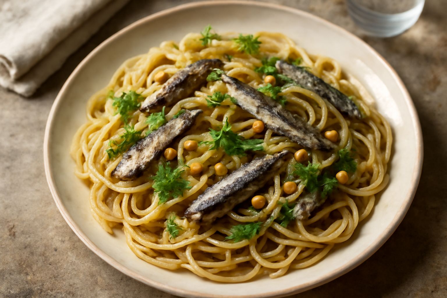 Pasta ca' sardina salata