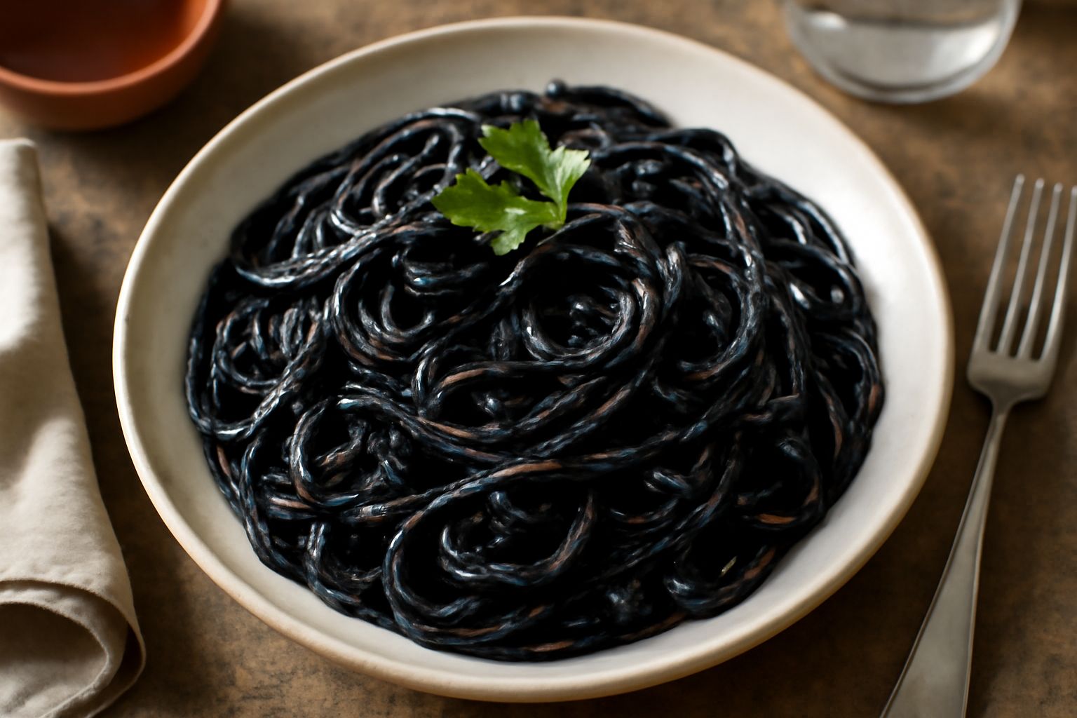 Pasta con il nero di seppia