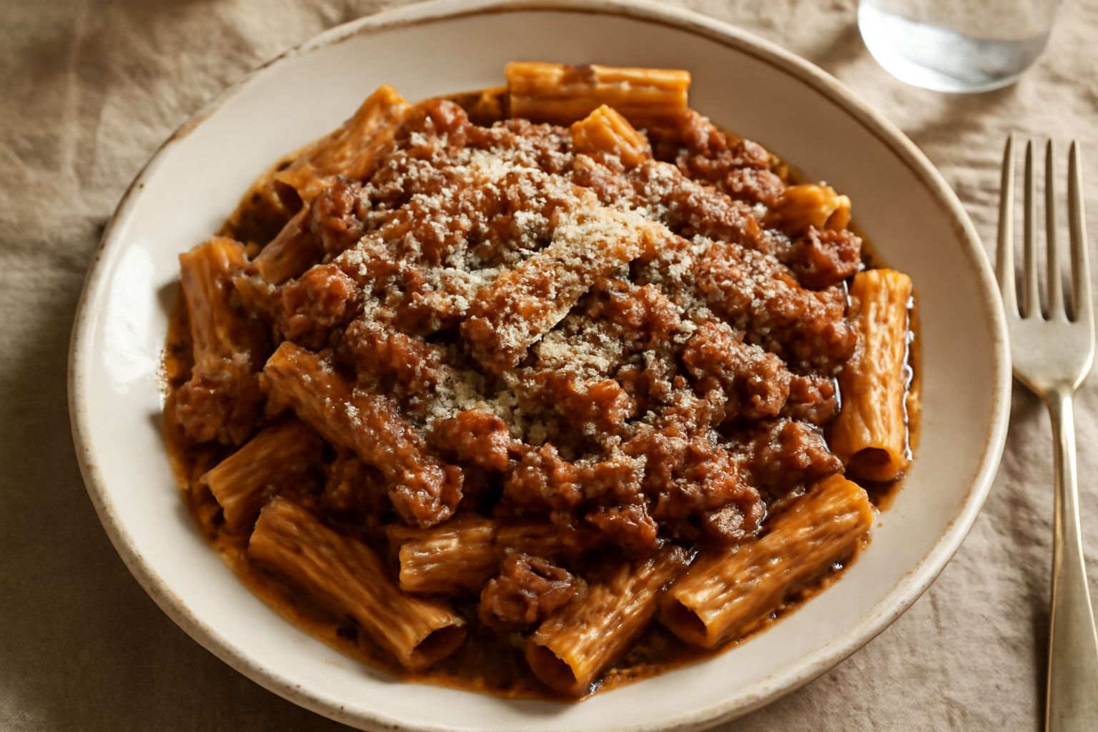 Pasta con il sugo d'agnello