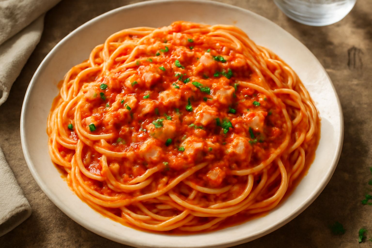 Pasta con il sugo di pesce