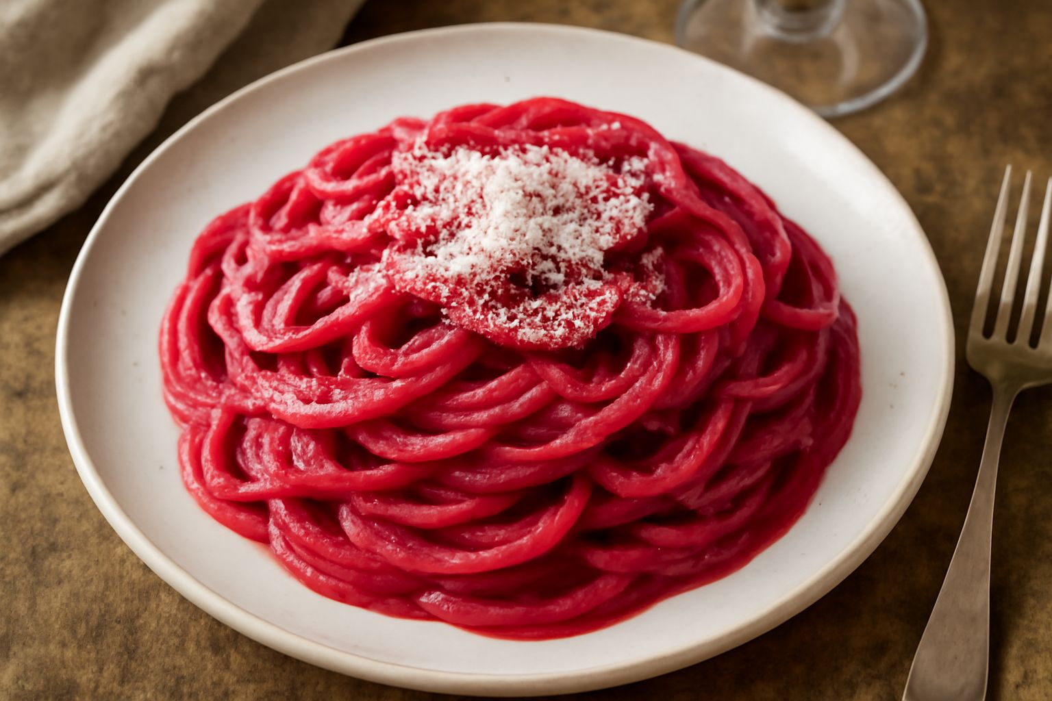 Pasta con le barbabietole