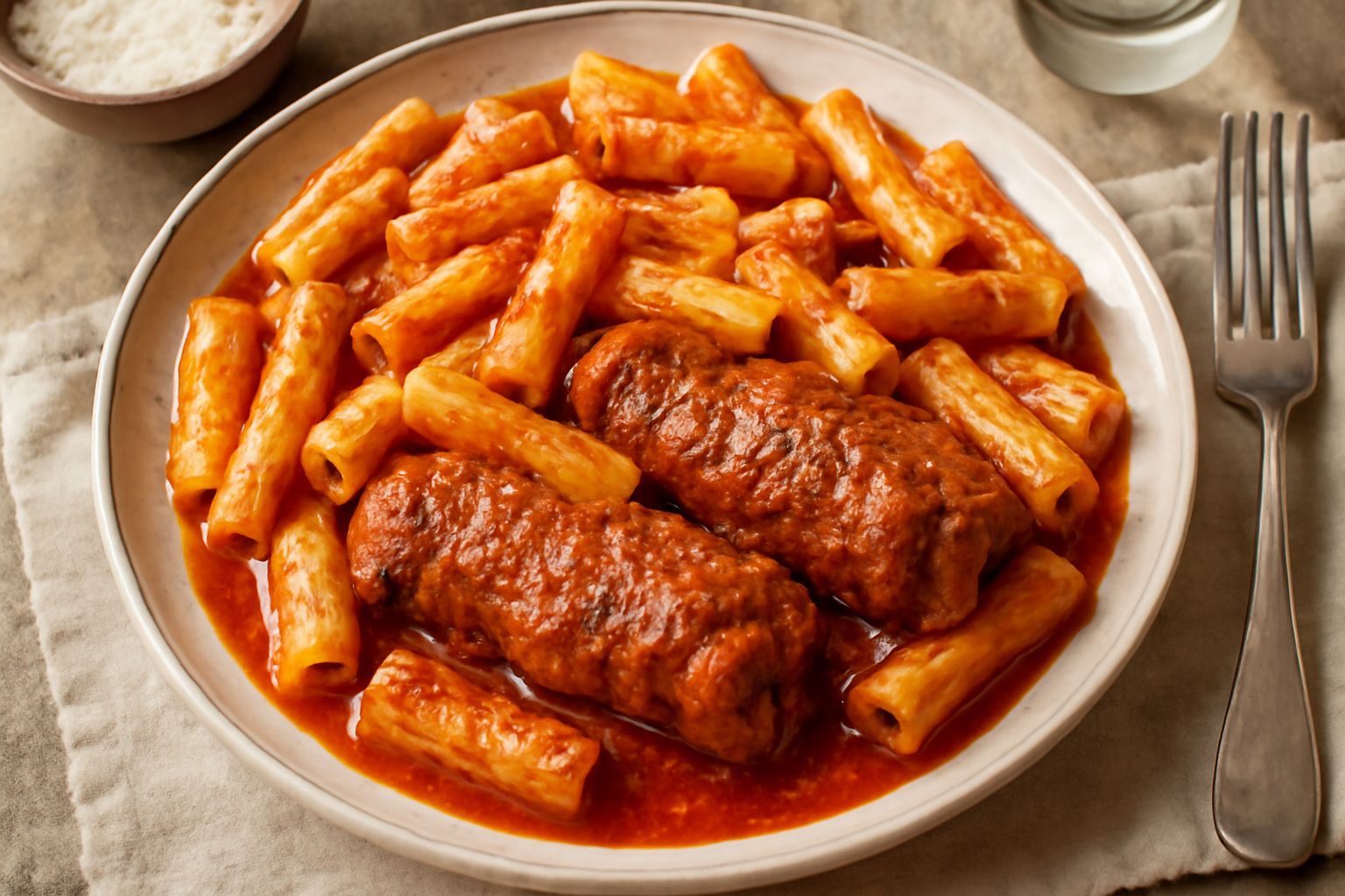 Pasta con le braciole