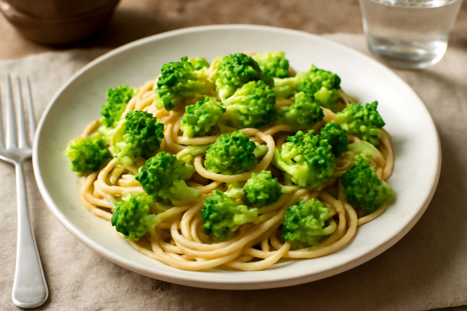 Pasta con le broccole romanesco