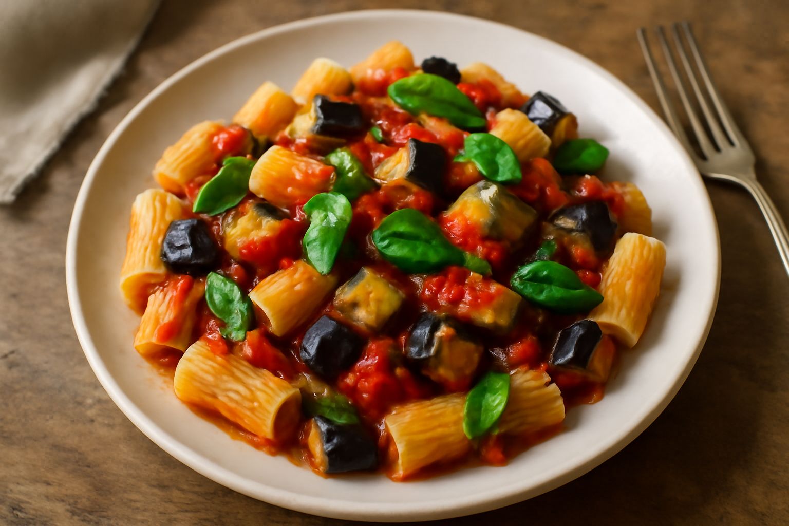 Pasta con le melanzane a funghetto