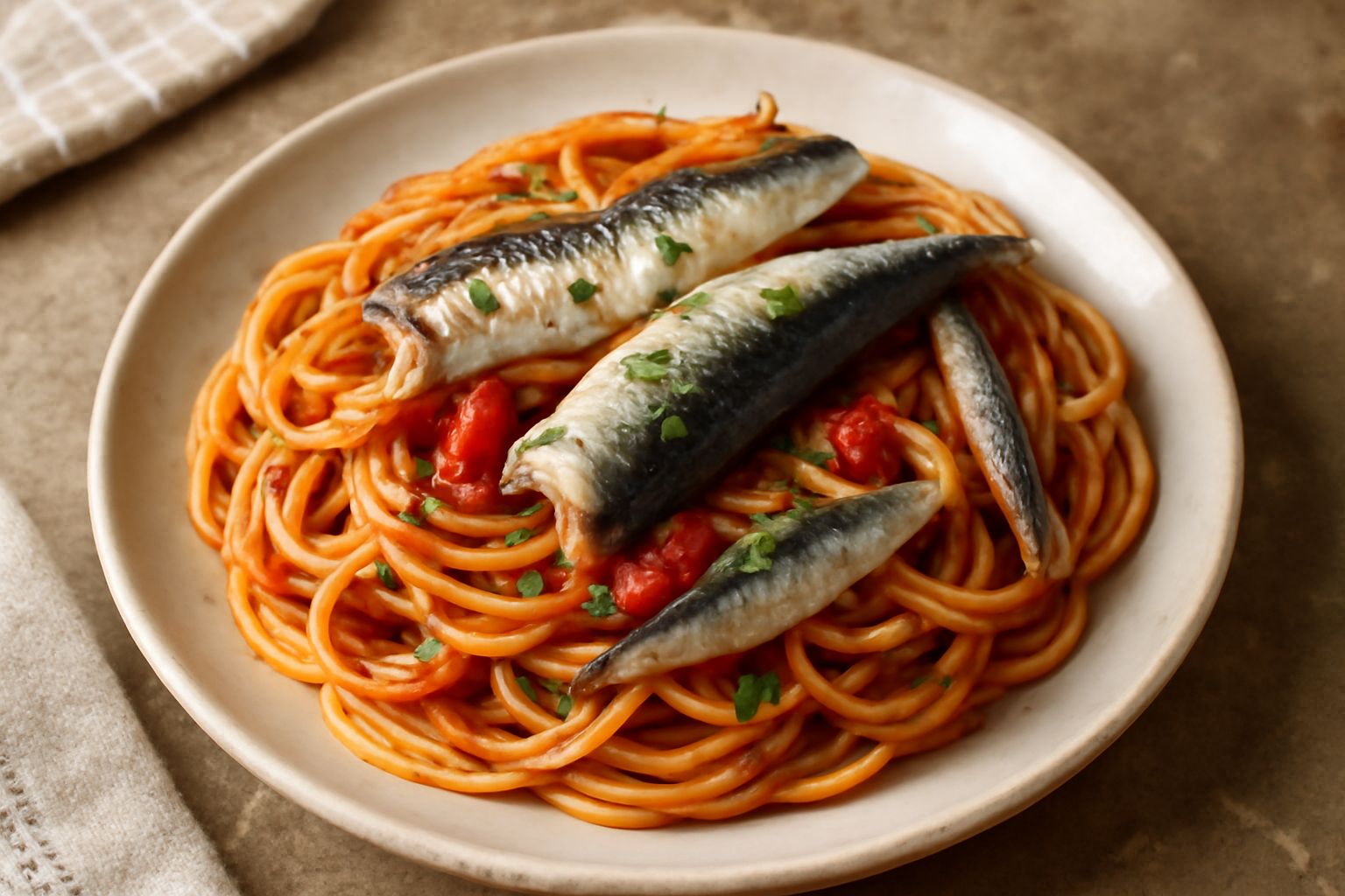 Pasta con le sardine fresche