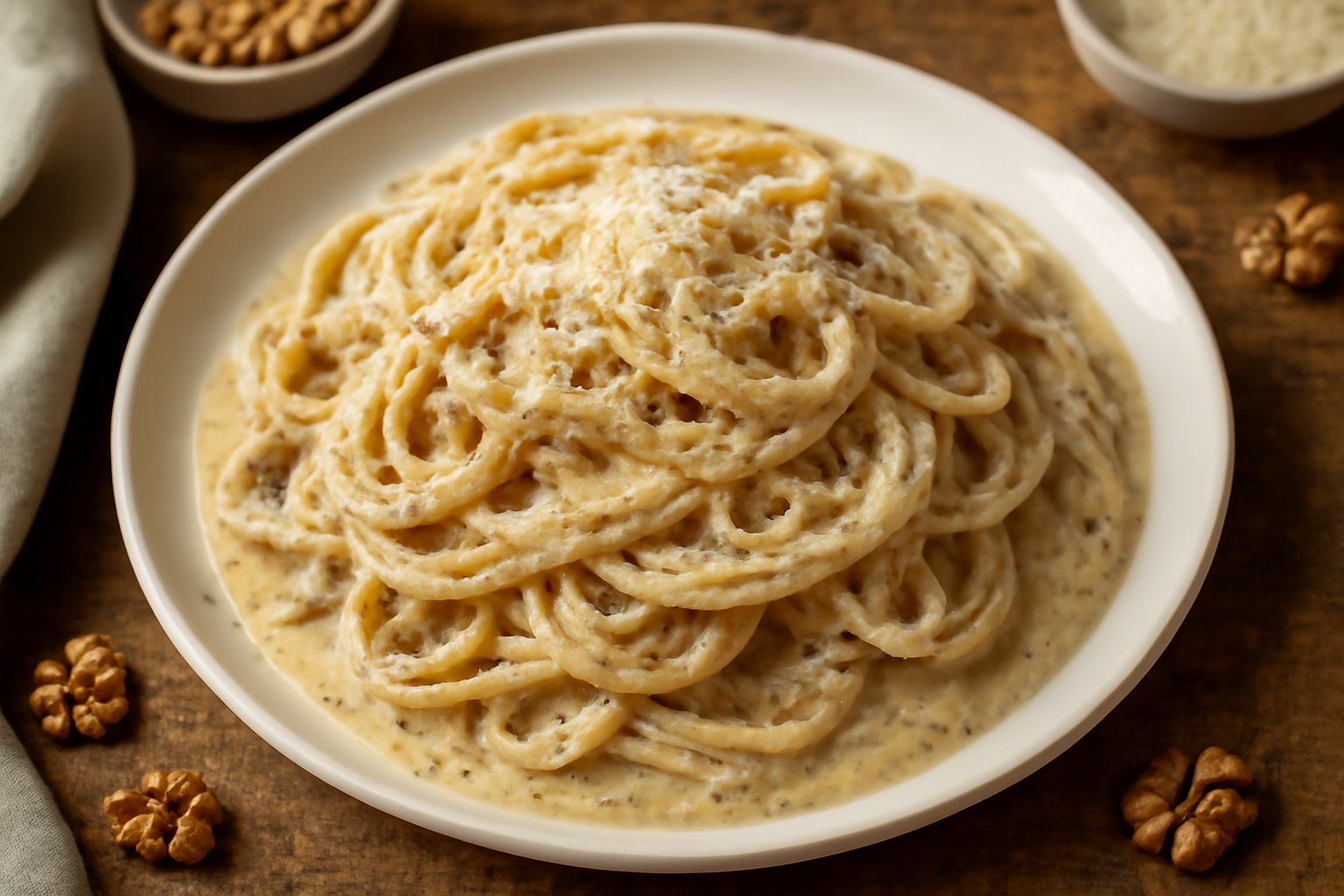 Pasta con salsa di noci