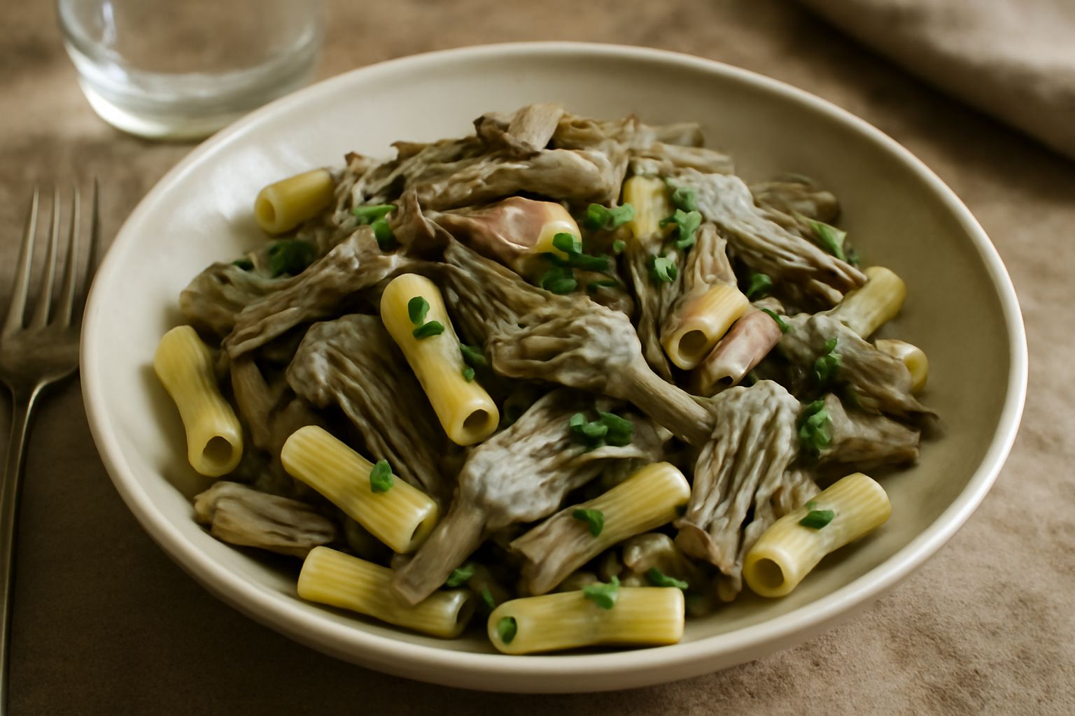 Pasta e carciofi selvatici