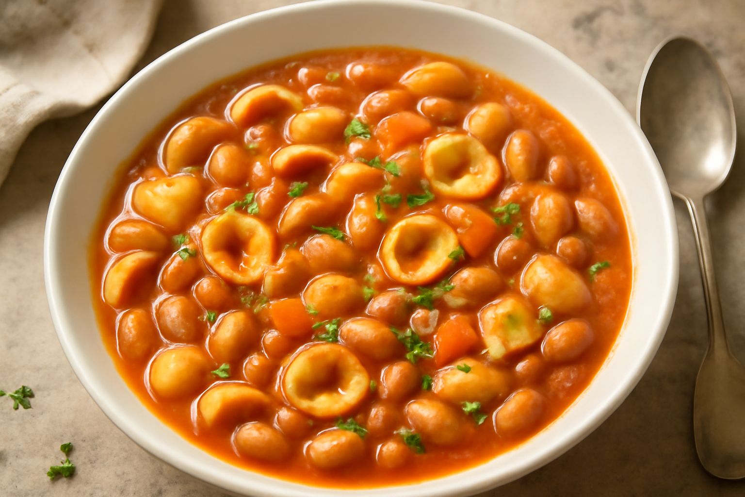 Pasta e fagioli con le orecchiette