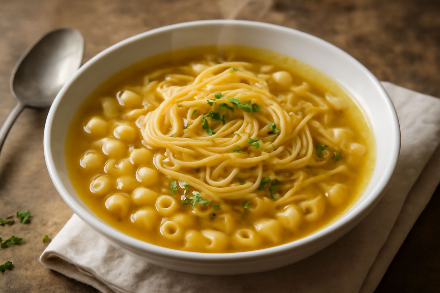 Pasta e vermicelli in brodo