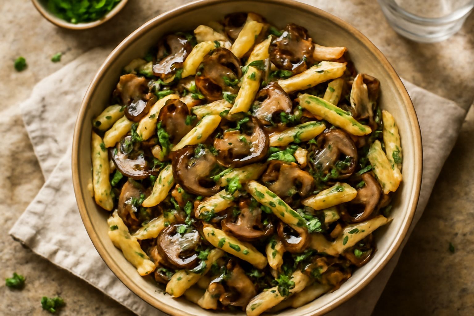 Pasta fredda ai funghi