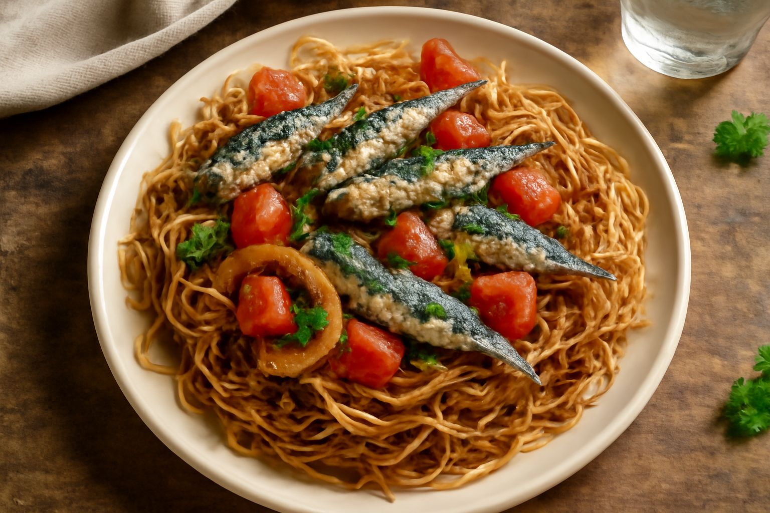 Pasta fritta con le sarde