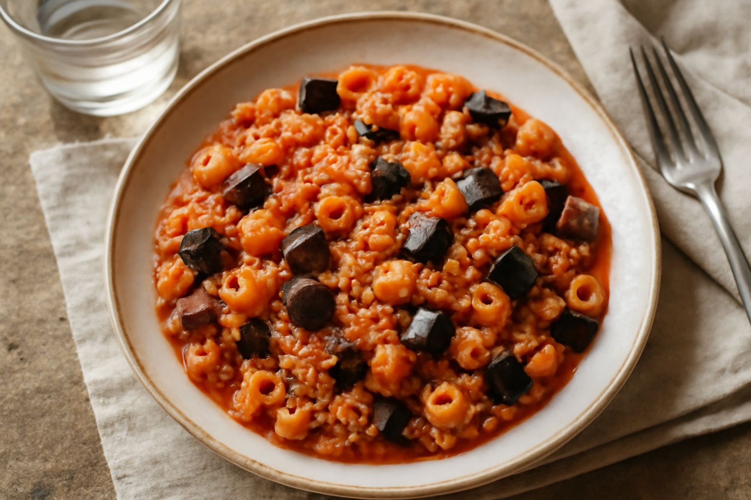 Pasta 'i riso e melanzane
