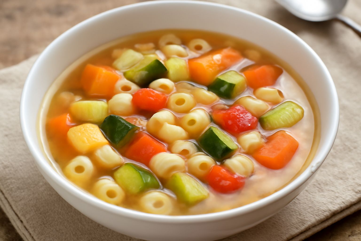 Pasta in brodo di verdure