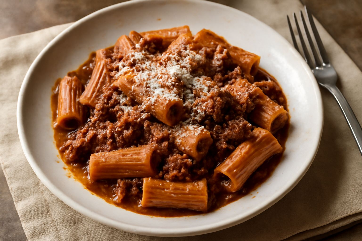 Pasta rigatoni cu' il ragu'