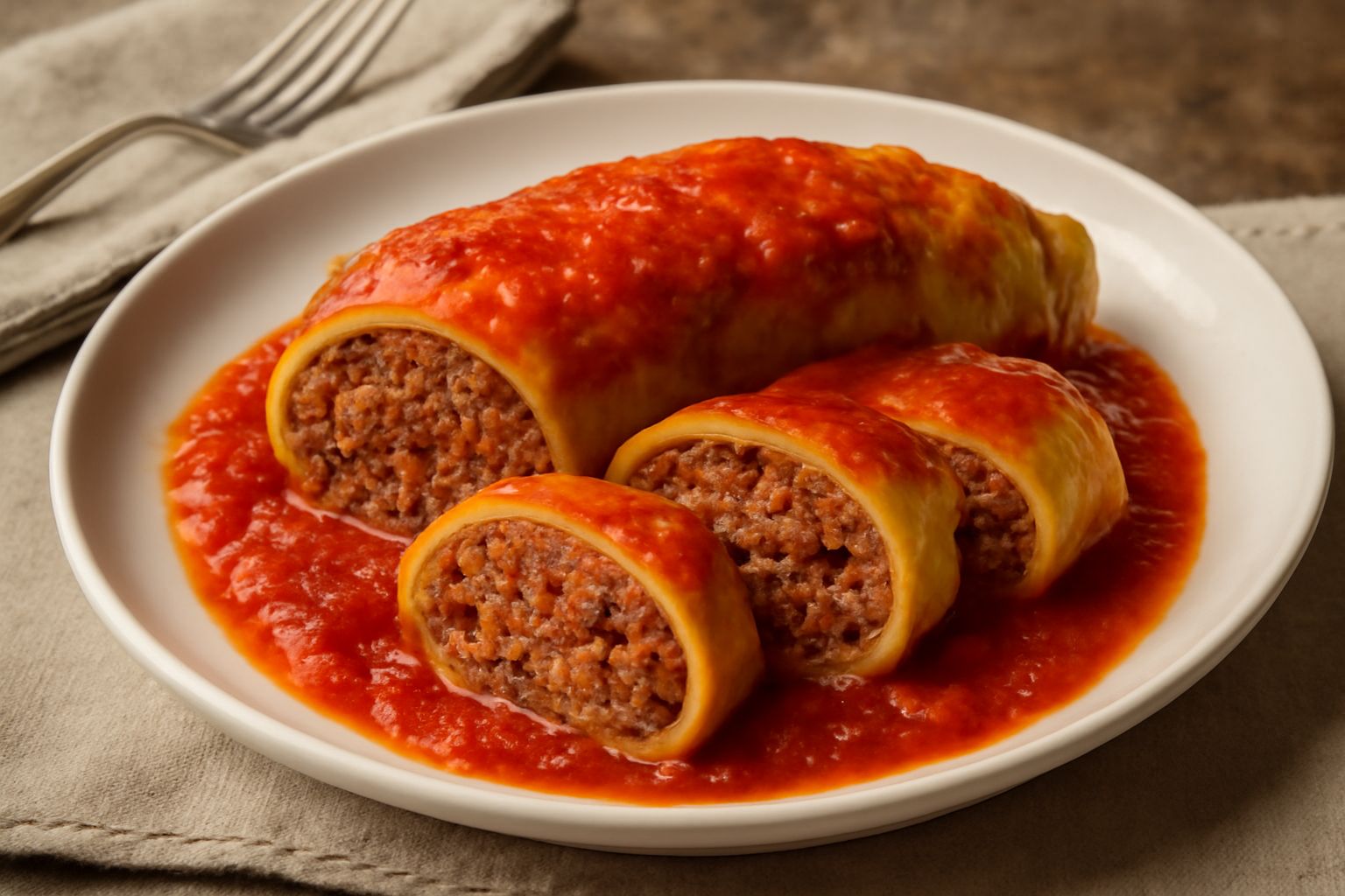 Pasta ripiena di braciole