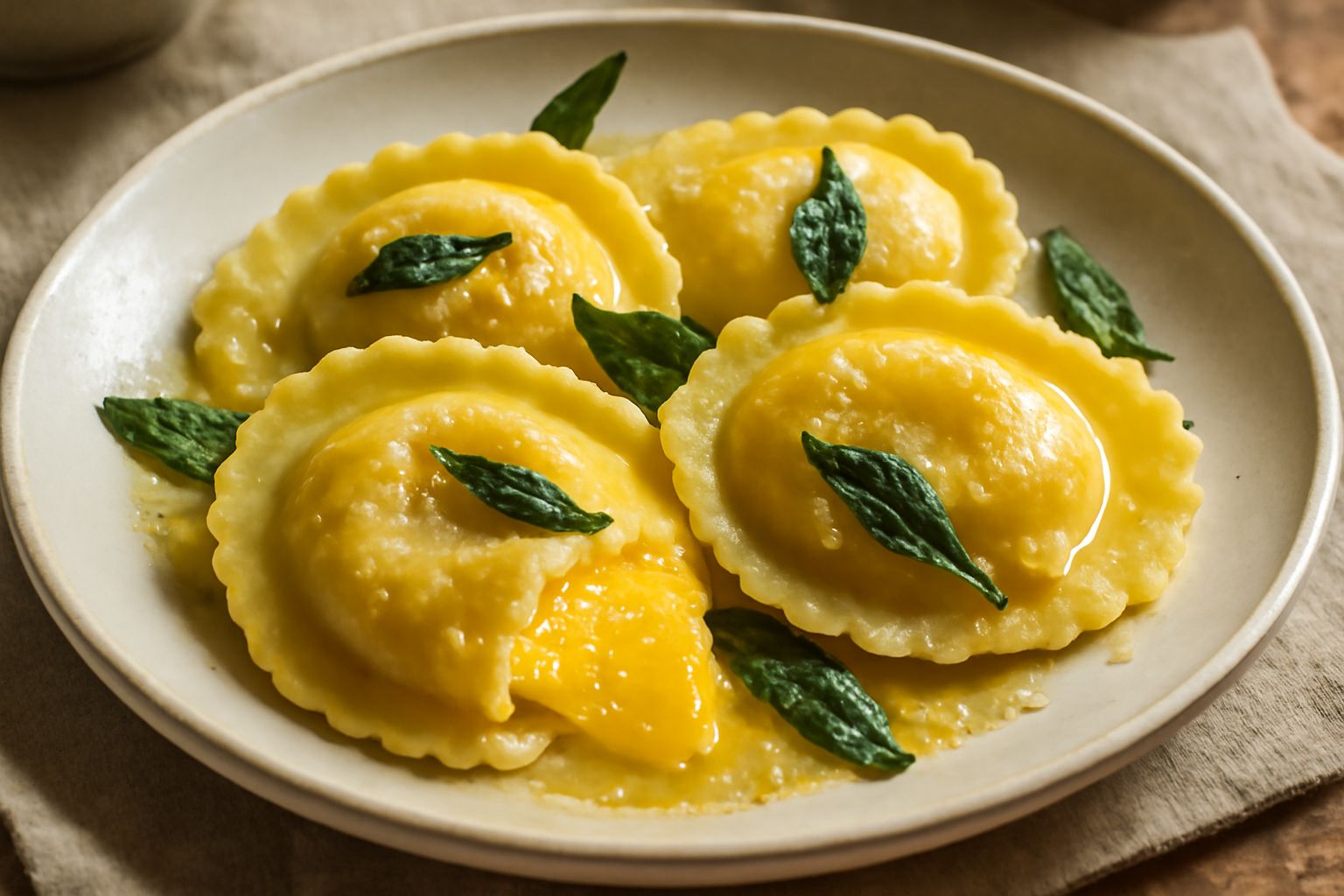 Pasta ripiena di formaggio e uova