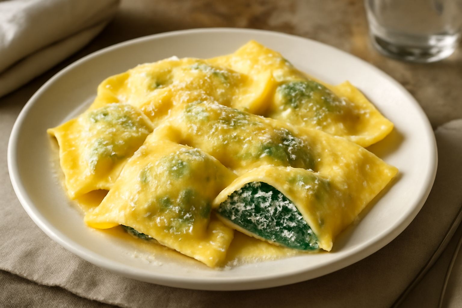 Pasta ripiena di ricotta e spinaci