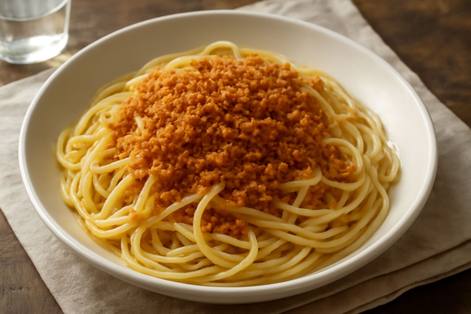 Pasta senza sugo con pangrattato