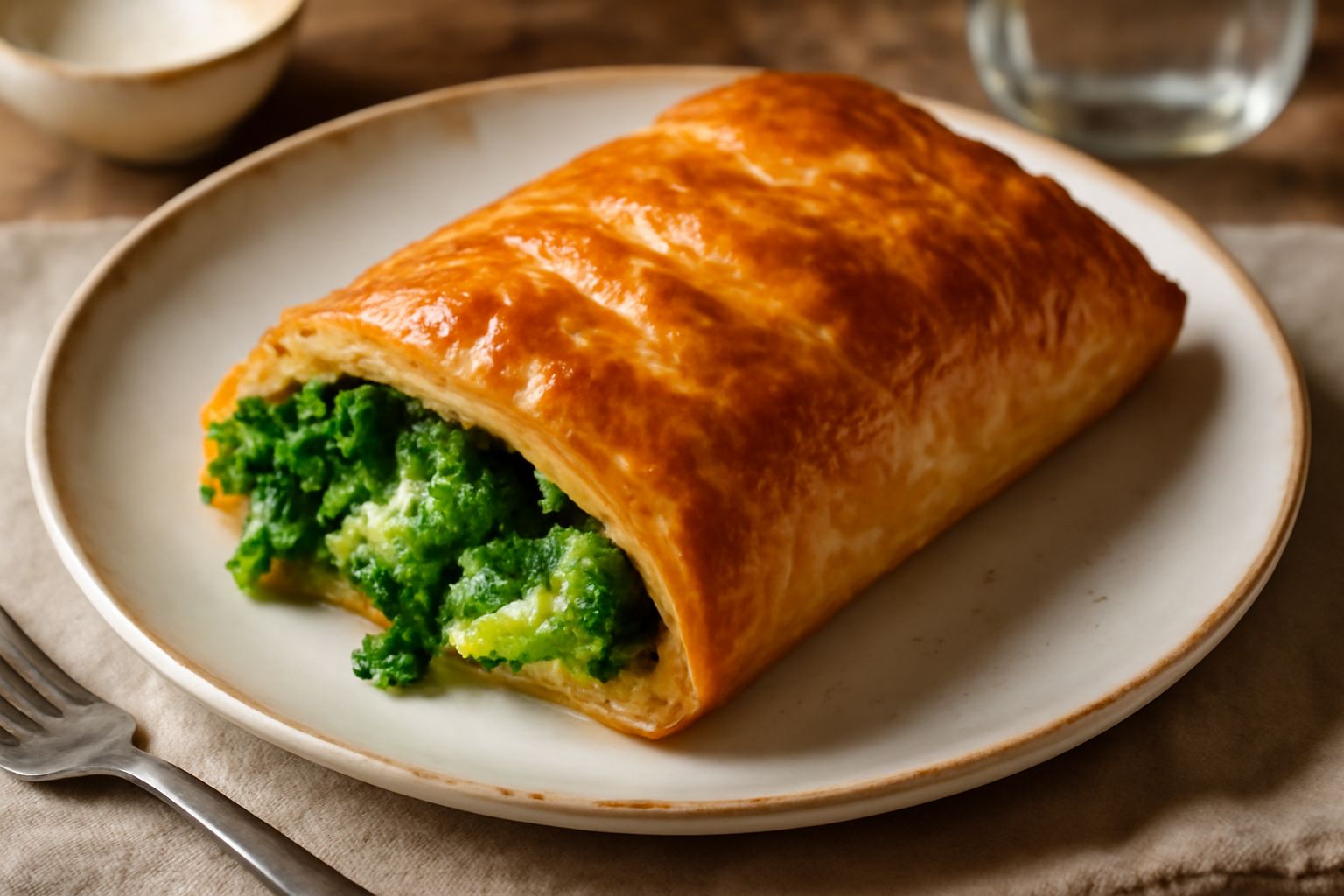 Pasta sfoglia ripiena di broccoli