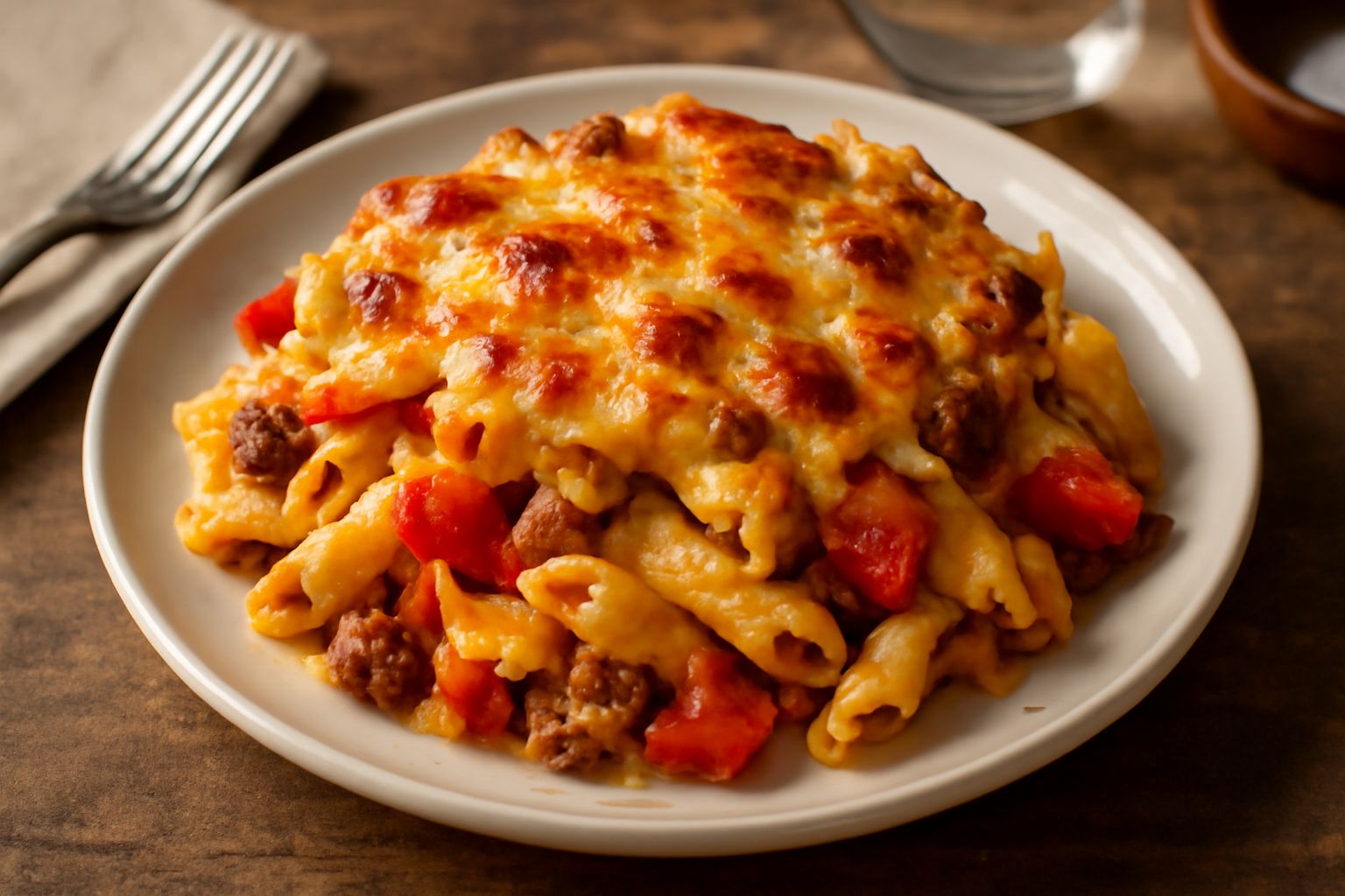 Pasticcio di pasta e peperoni