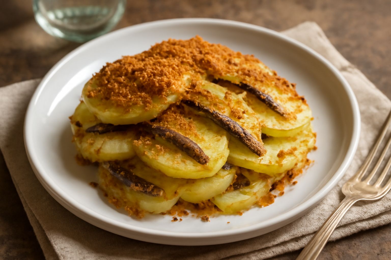 Patate al forno con acciughe: croccanti fuori, tenere dentro, ricche di omega-3 per il cuore