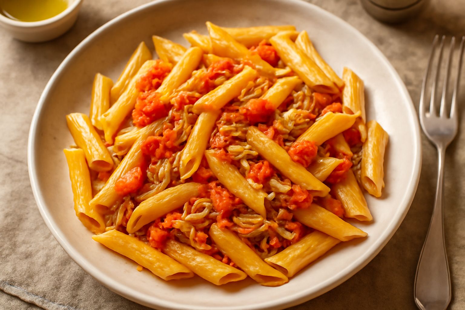 Penne al tonno e pomodori