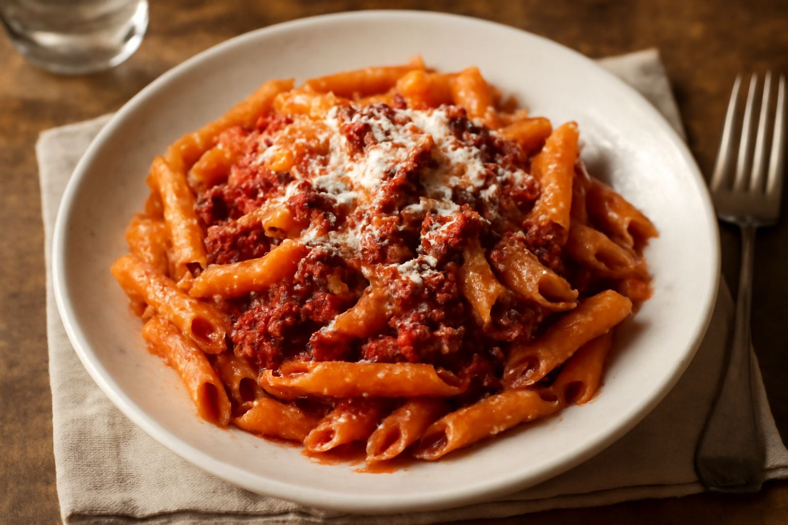 Penne all'amatriciana reggiana