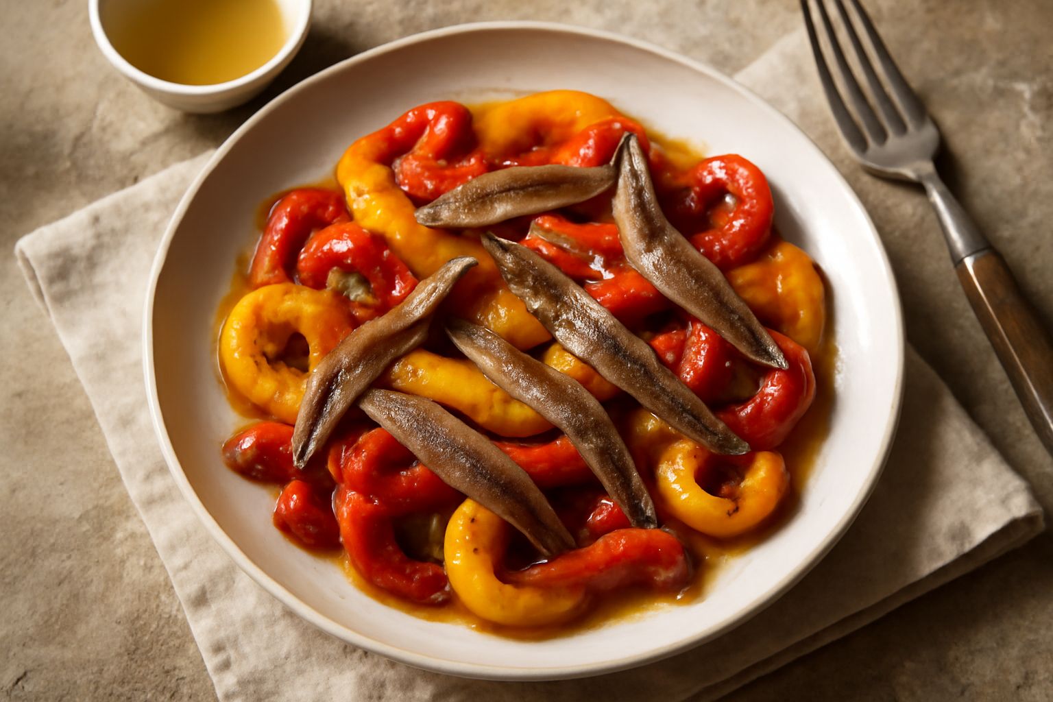 Peperoni con acciughe: il contorno che conquista anche chi non ama il pesce
