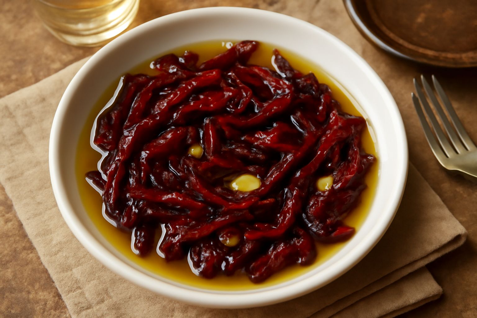 Peperoni cruschi trifolati in conserva