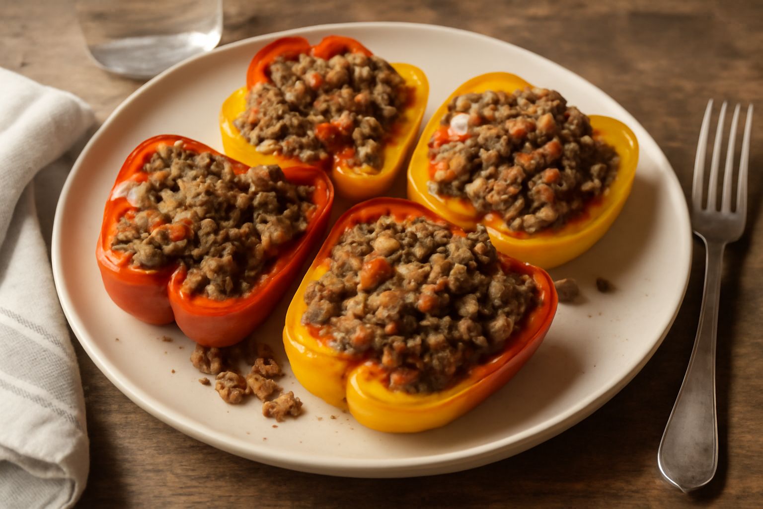 Peperoni ripieni di carne macinata