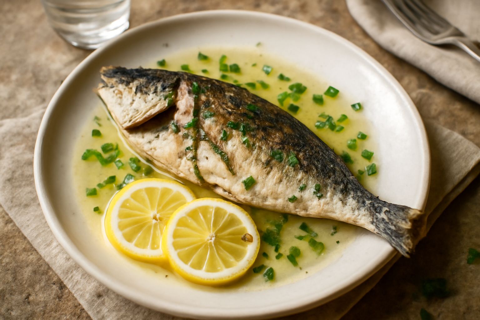 Pesce azzurro in bianco
