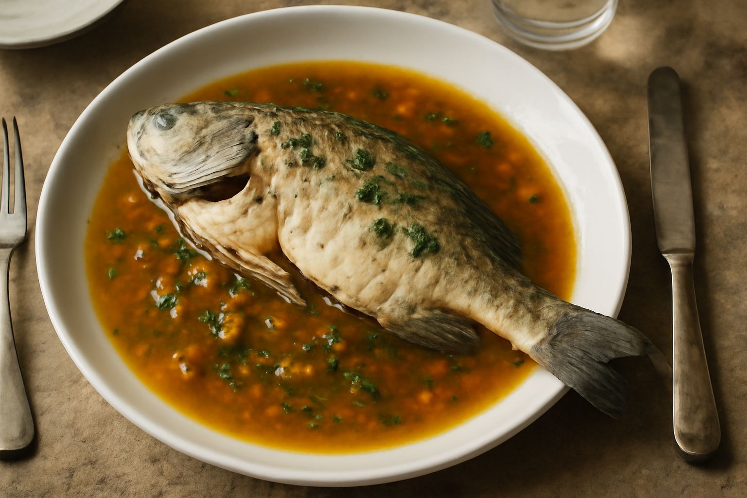 Pesce d'acqua dolce brasato