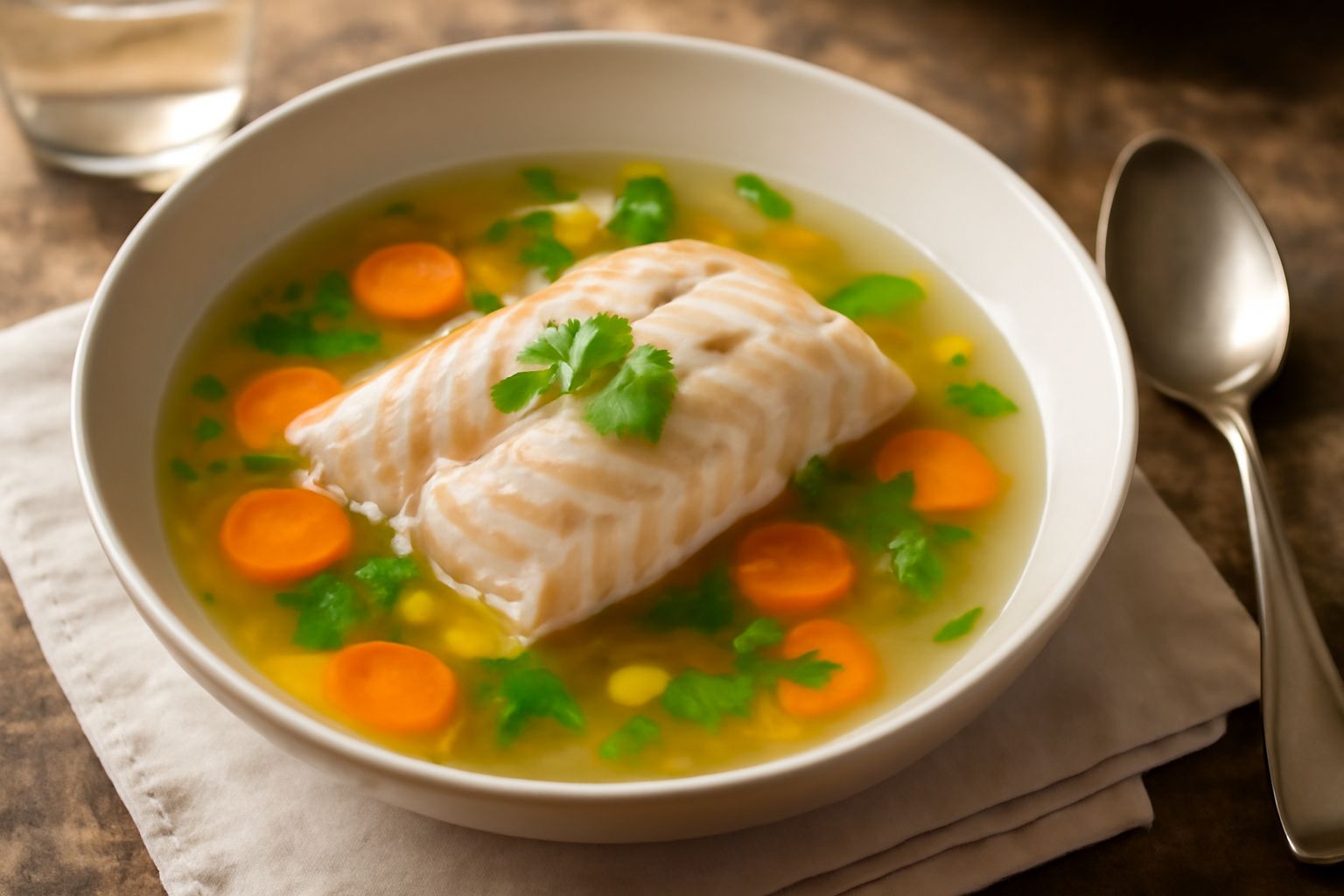 Pesce persico in brodo