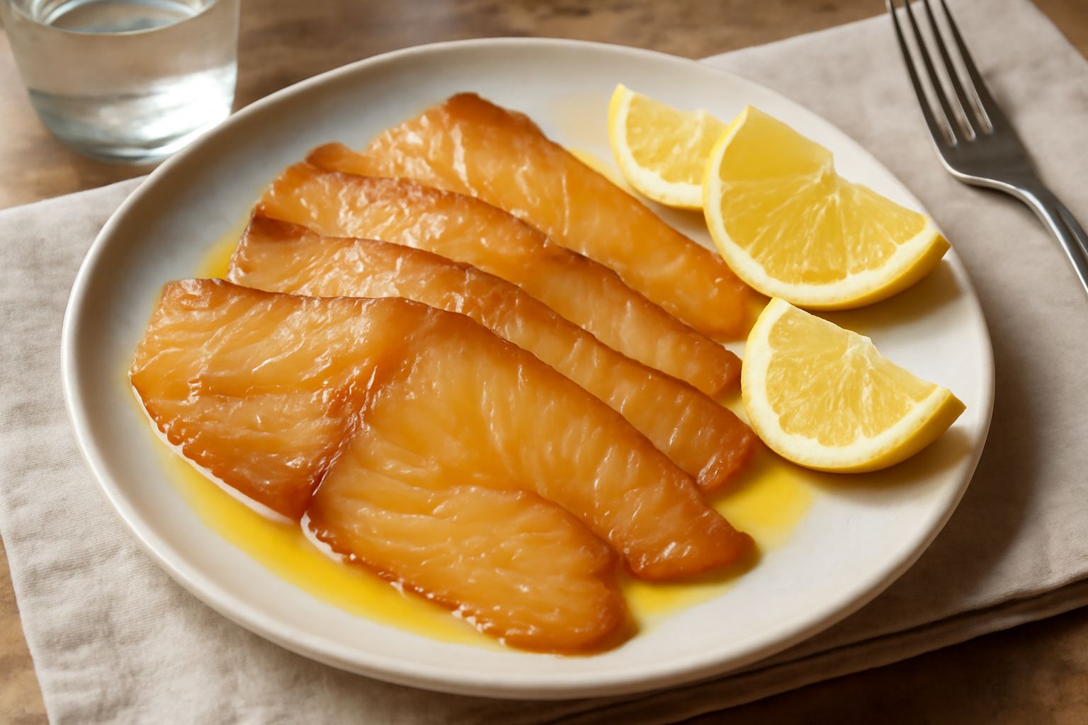 Pesce spada affumicato con limone