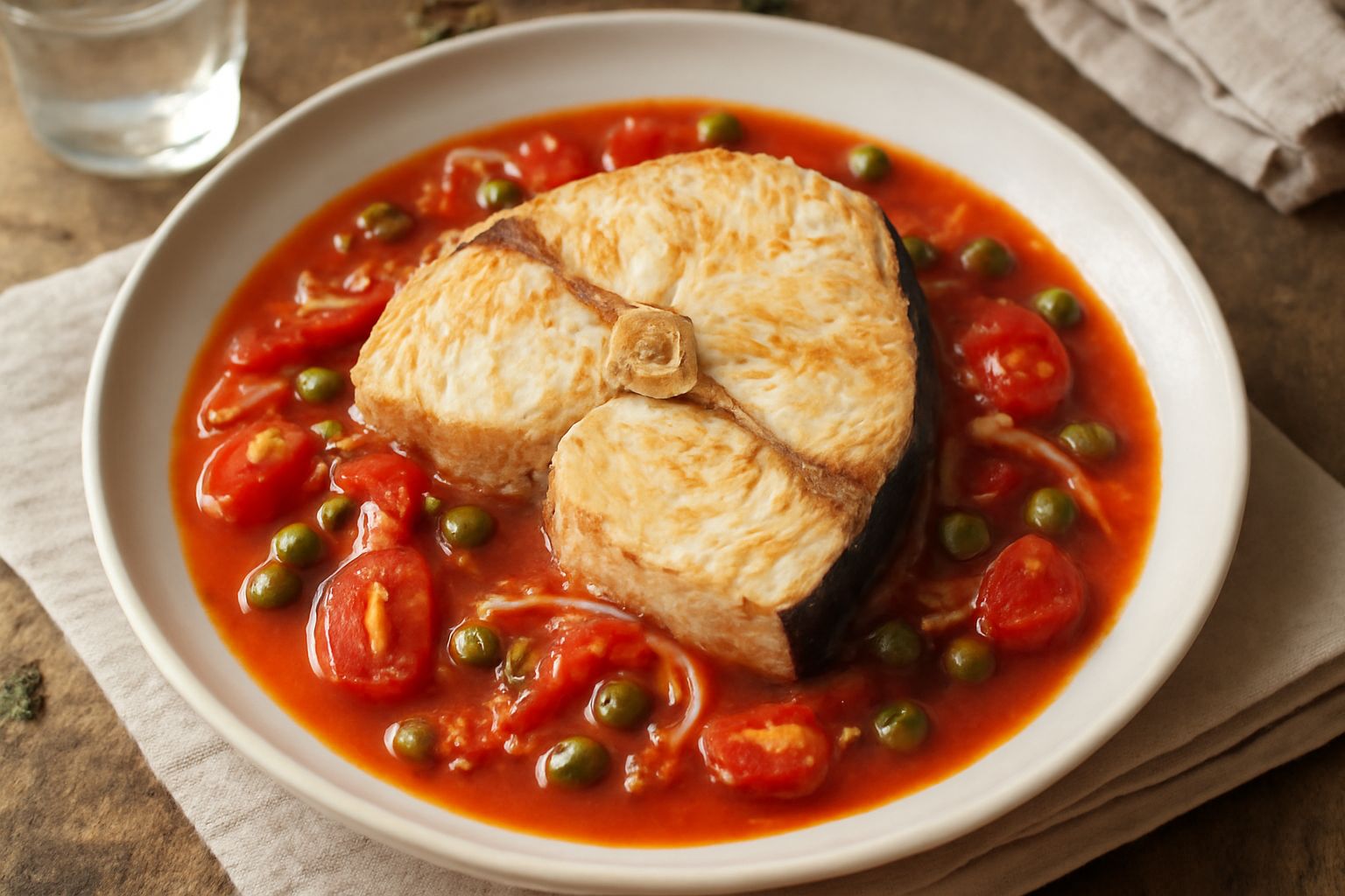Pesce spada con capperi e pomodori