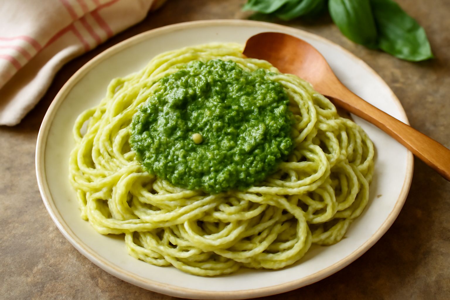 Pesto di basilico e ricotta salata