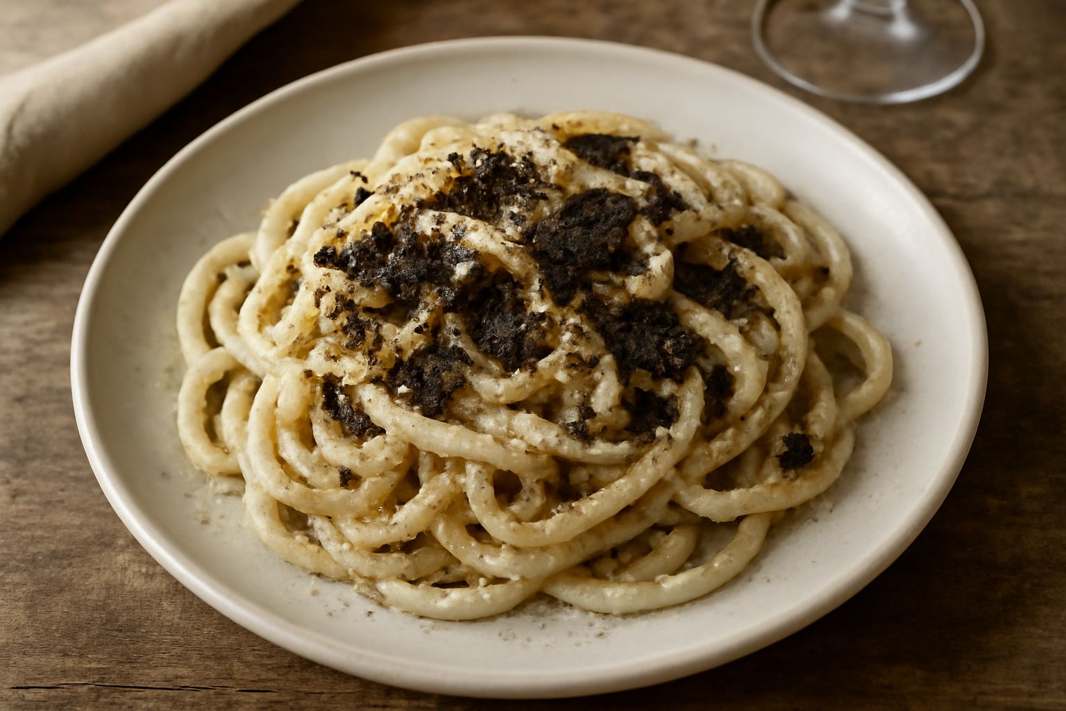 Pici al tartufo nero