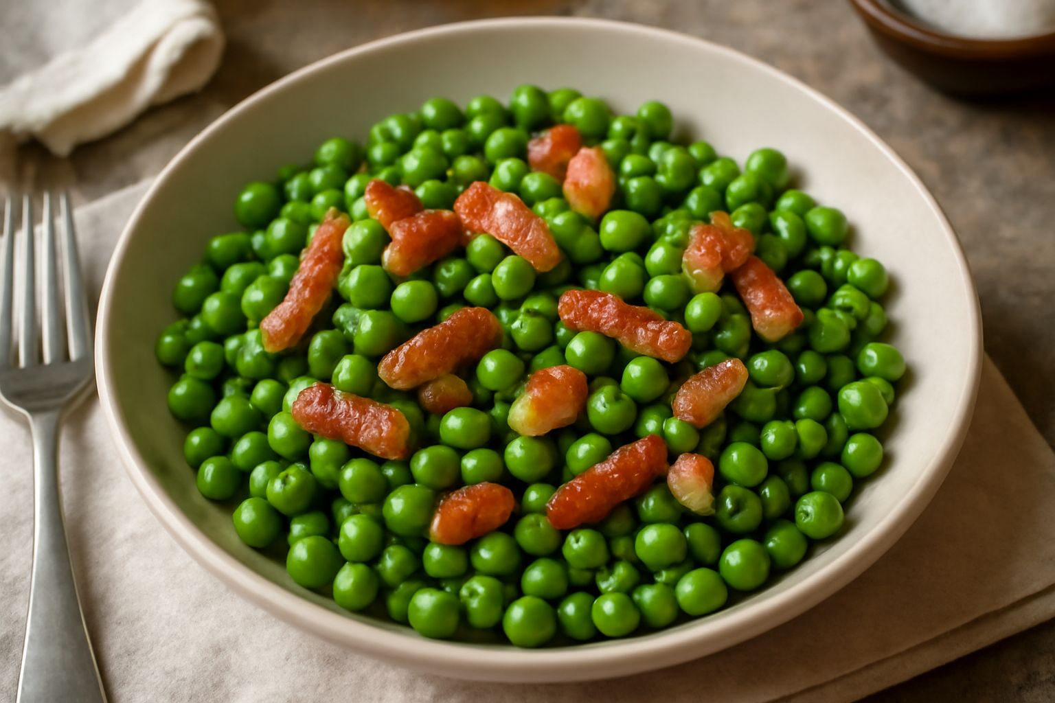 Piselli e pancetta