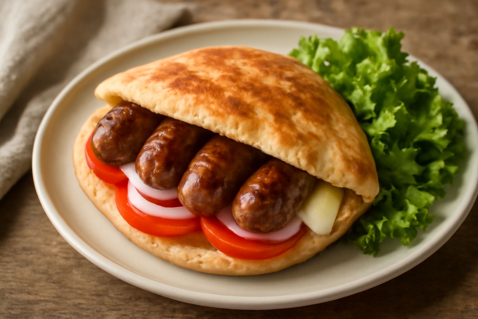 Pitta con le salsicce