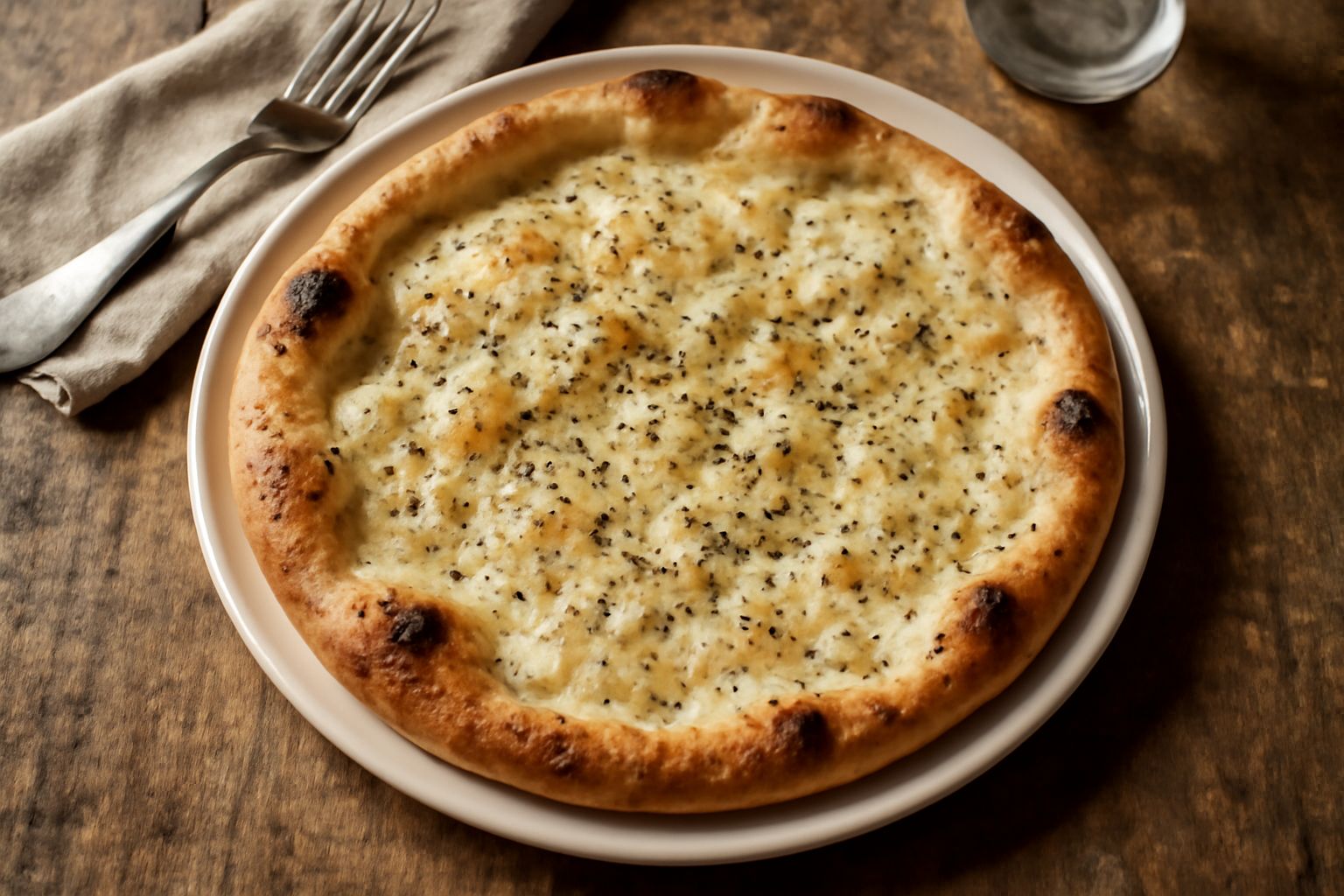 Pizza al formaggio e pepe
