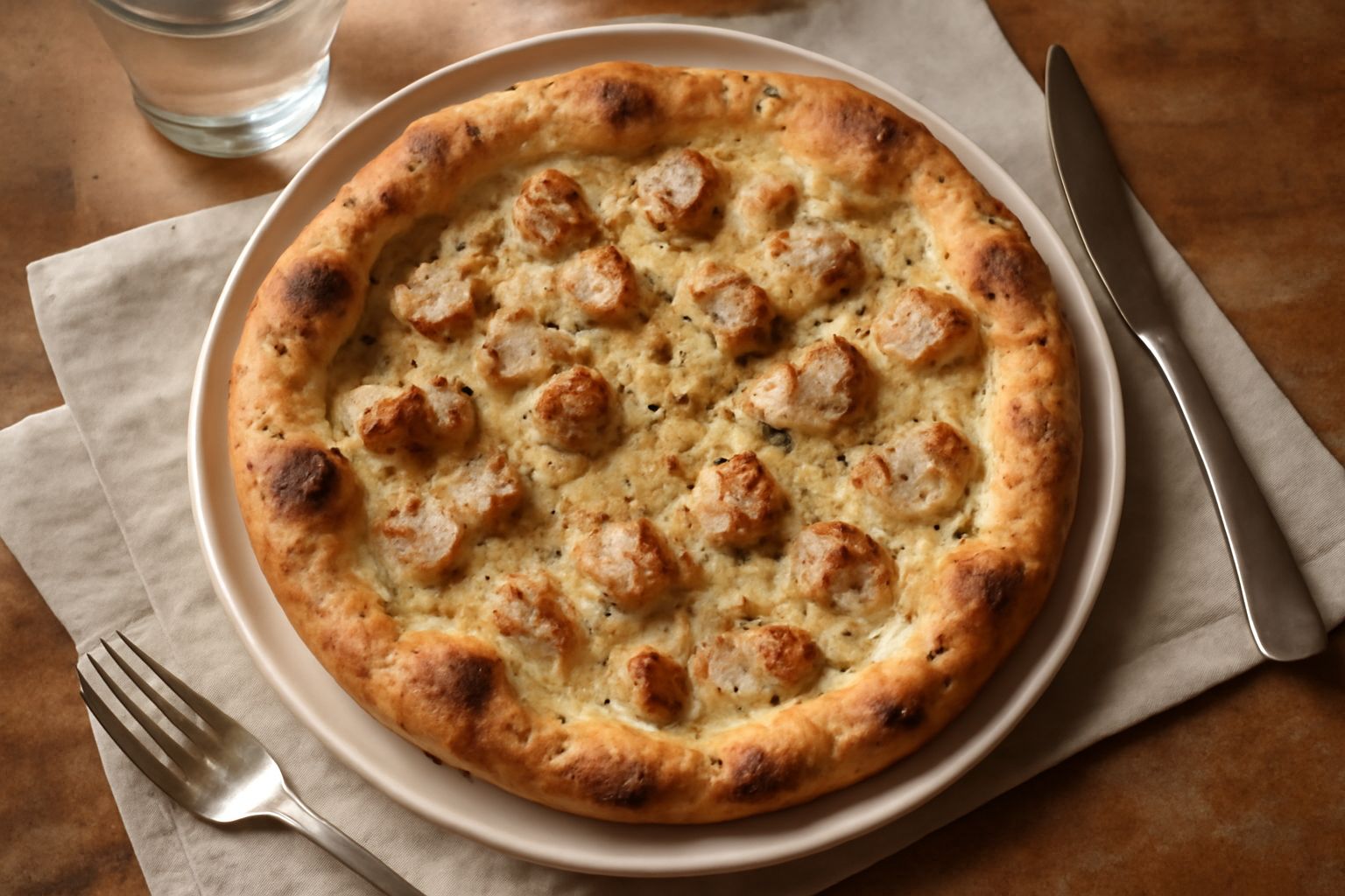 Pizza con ciccioli e pepe