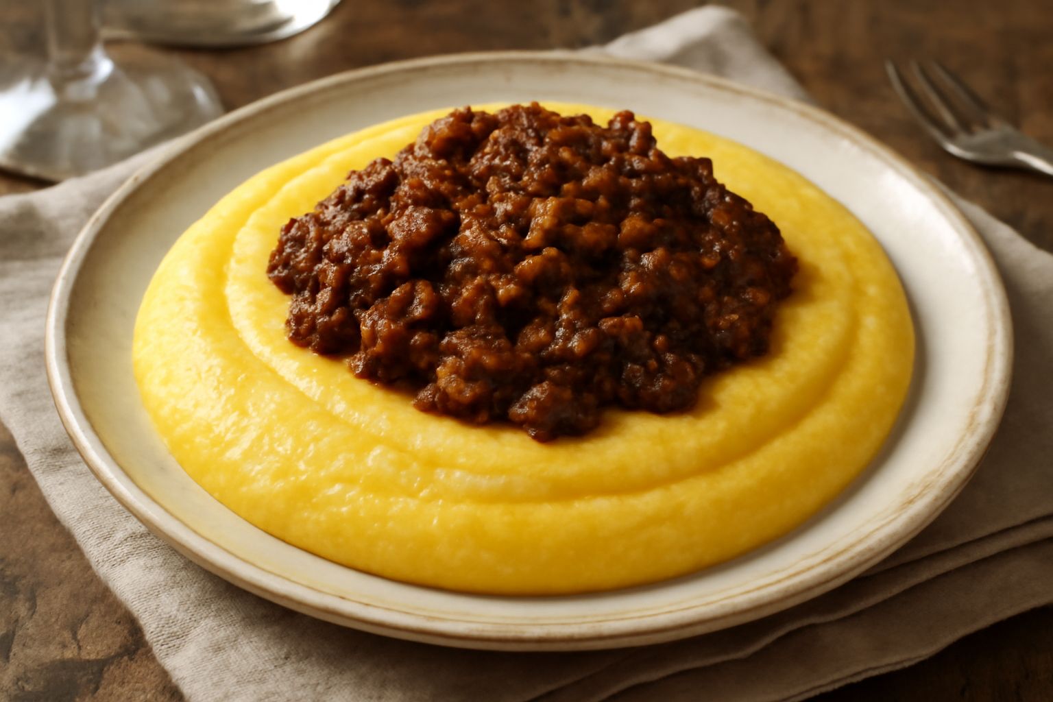 Polenta al ragù di selvaggina
