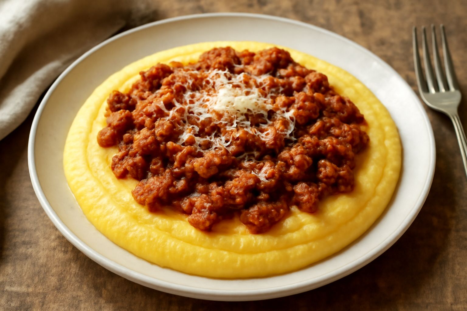 Polenta con avanzi di ragù