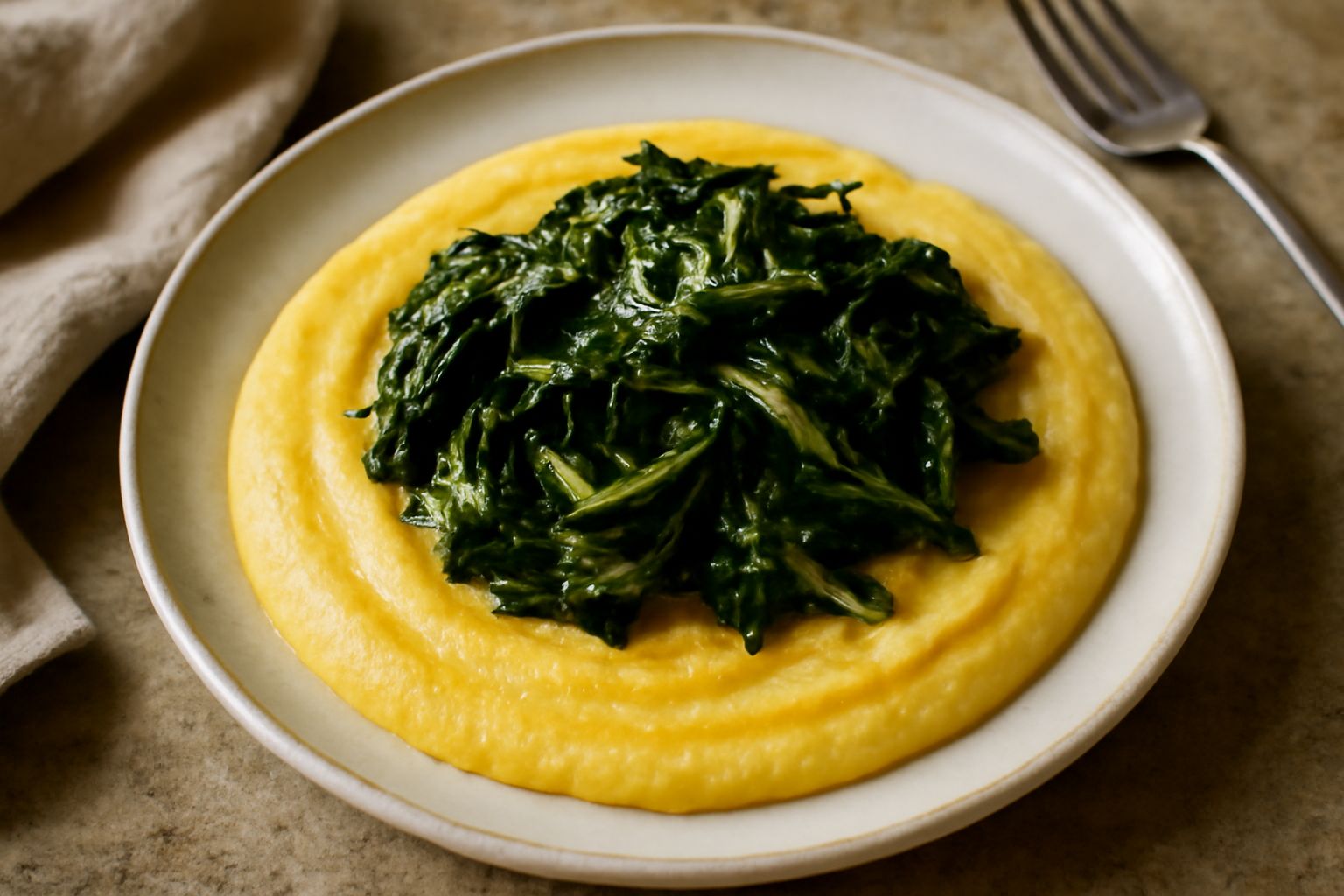 Polenta con cicoria