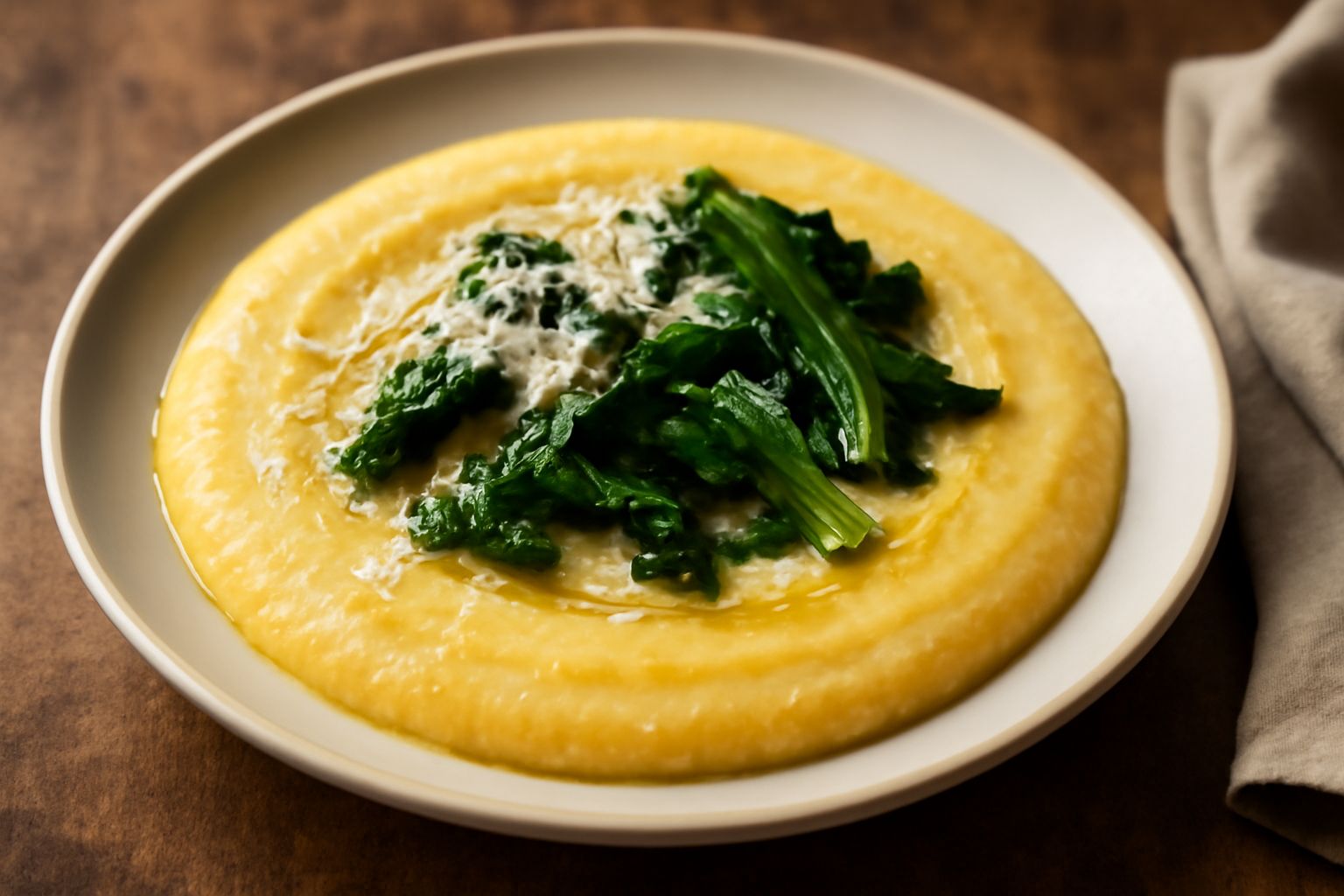 Polenta con fondi di brodo