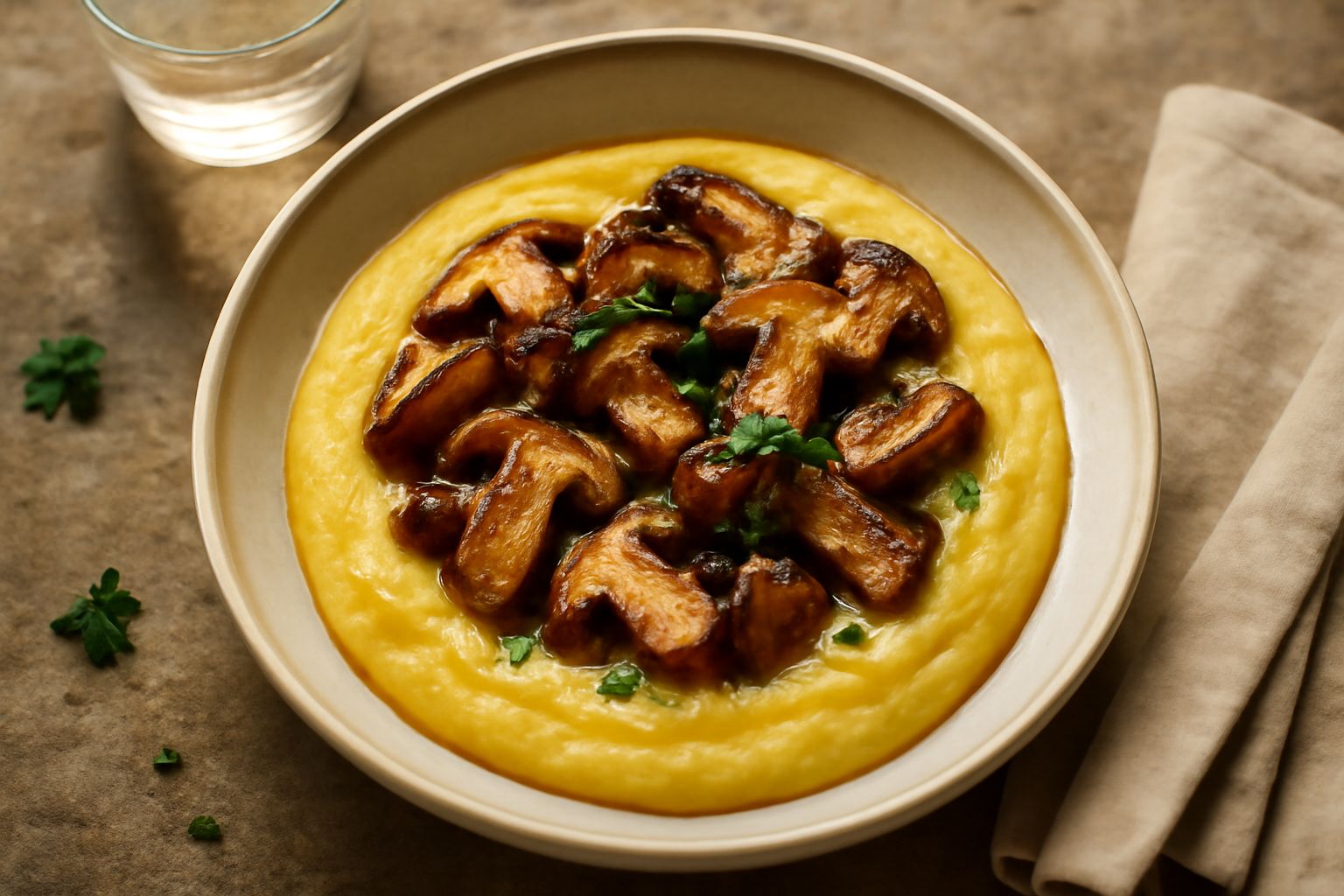 Polenta con funghi porcini