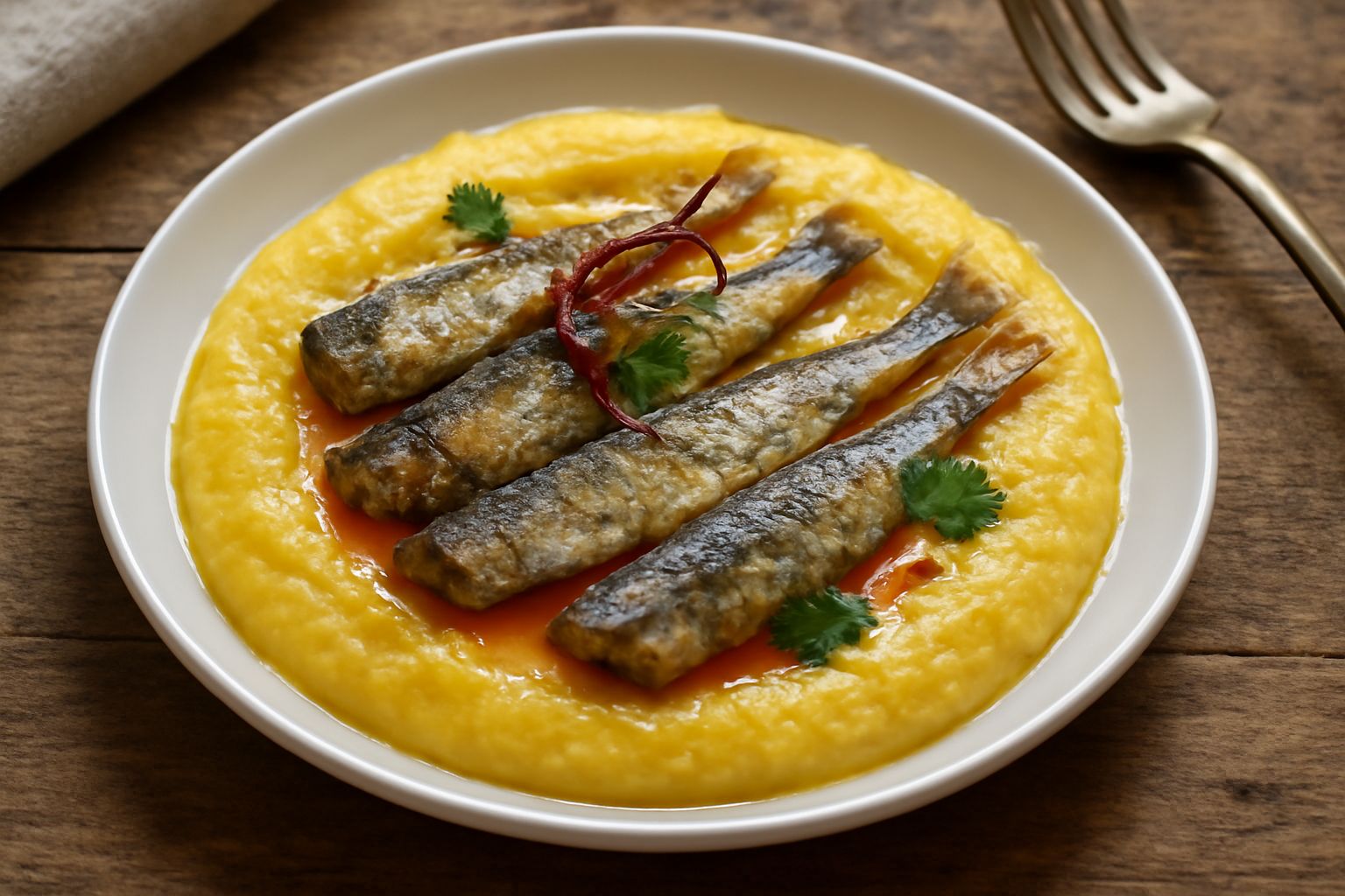 Polenta con le sardelle