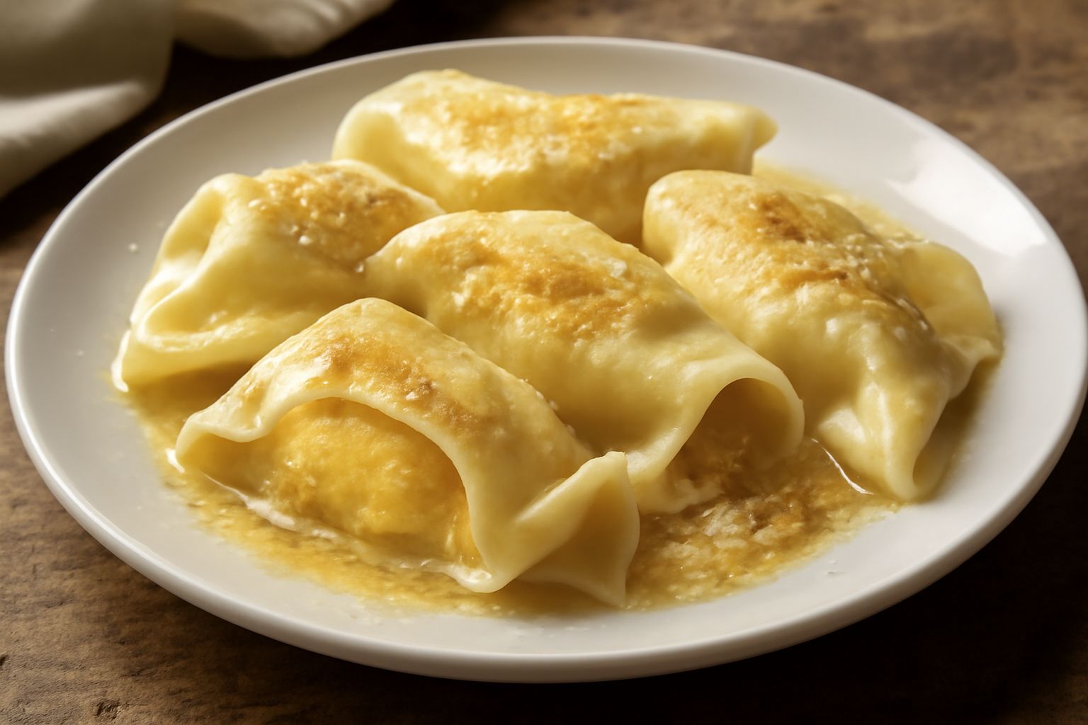 Polenta concia avvolta in pasta